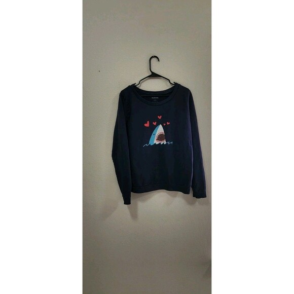 Modcloth Navy Blue Longsleeve Crewneck Sweater  Whimsy Casual 100% Cotton Sz XL - Picture 1 of 4